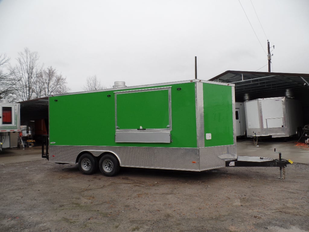 8.5' x 18' Lime Green Mexican Concession Food Trailer