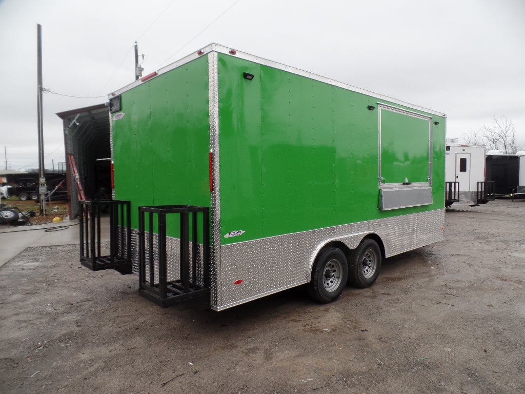 8.5' x 18' Lime Green Mexican Concession Food Trailer