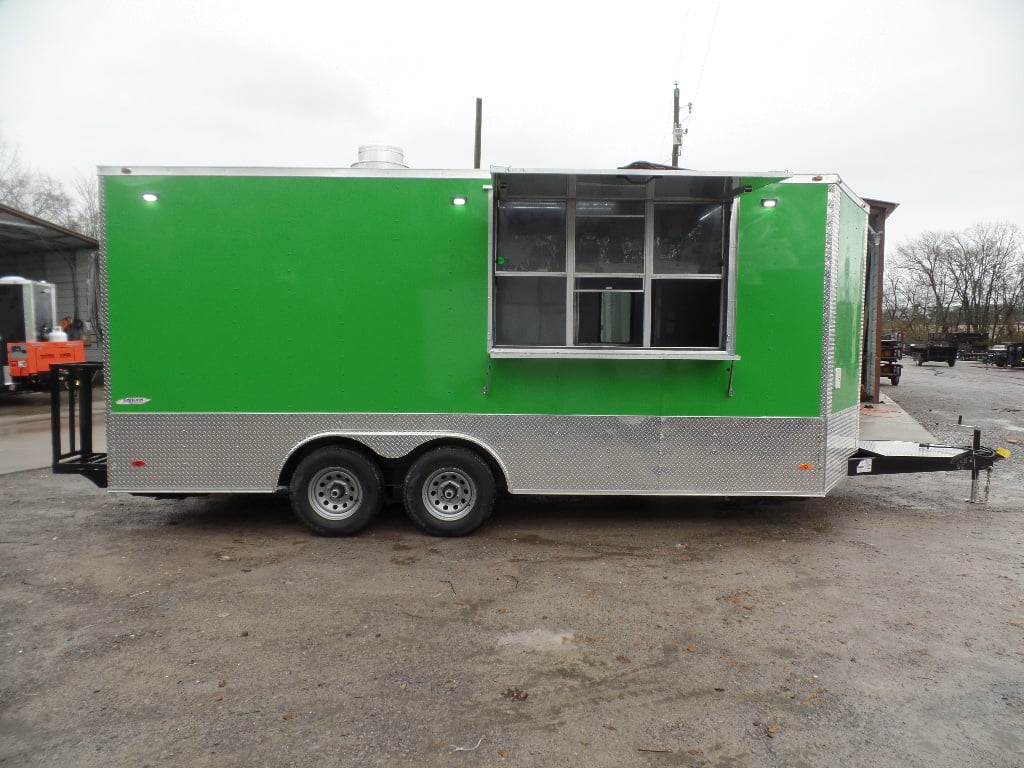 8.5' x 18' Lime Green Mexican Concession Food Trailer