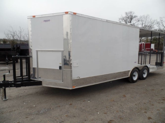 8.5' x 22' Concession Trailer White BBQ Vending