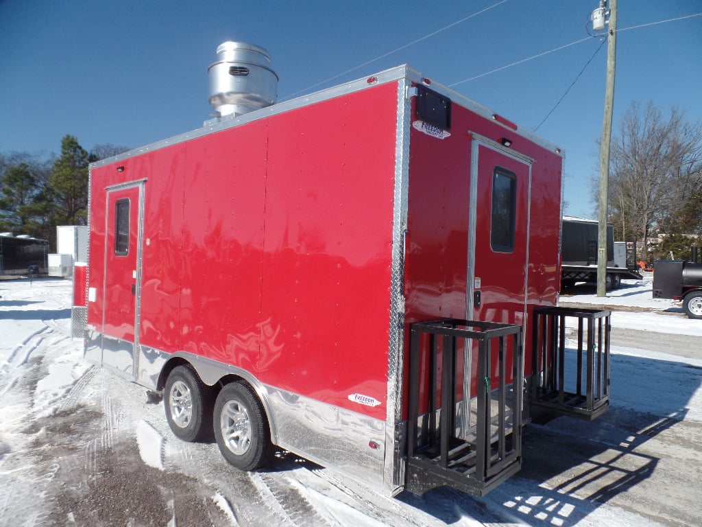 Concession Trailer 8.5x16 Red Food Catering Event