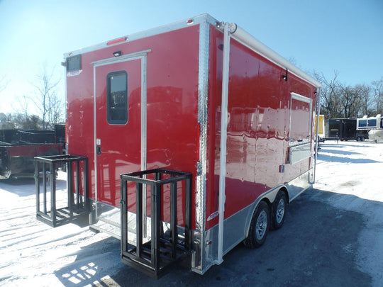 Concession Trailer 8.5x16 Red Food Catering Event