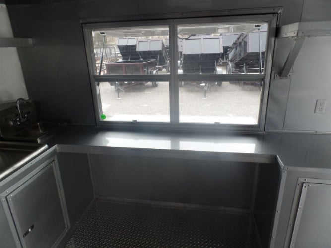 8.5' x 22' Concession Trailer White BBQ Vending