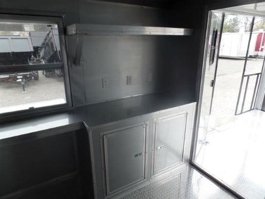 8.5' x 22' Concession Trailer White BBQ Vending