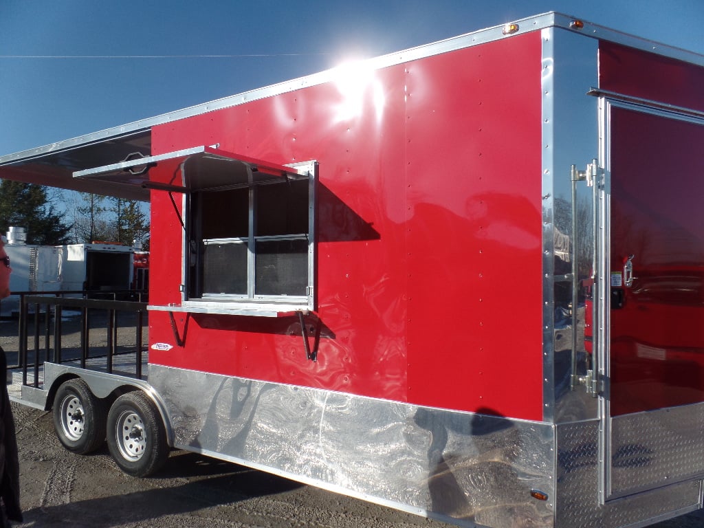 8.5' x 20' Concession Food Trailer Red BBQ