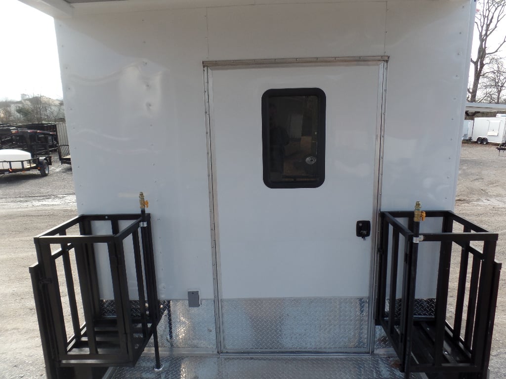 8.5' x 24' Concession Trailer White BBQ Catering Event Food