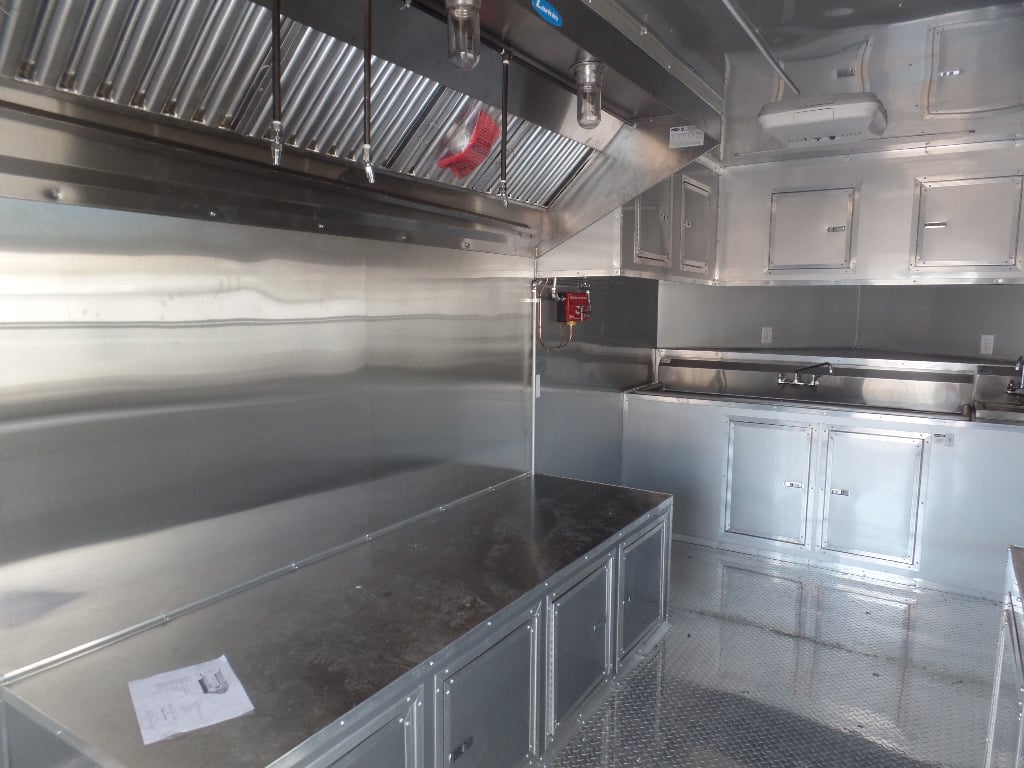 8.5' x 24' Concession Trailer White BBQ Catering Event Food