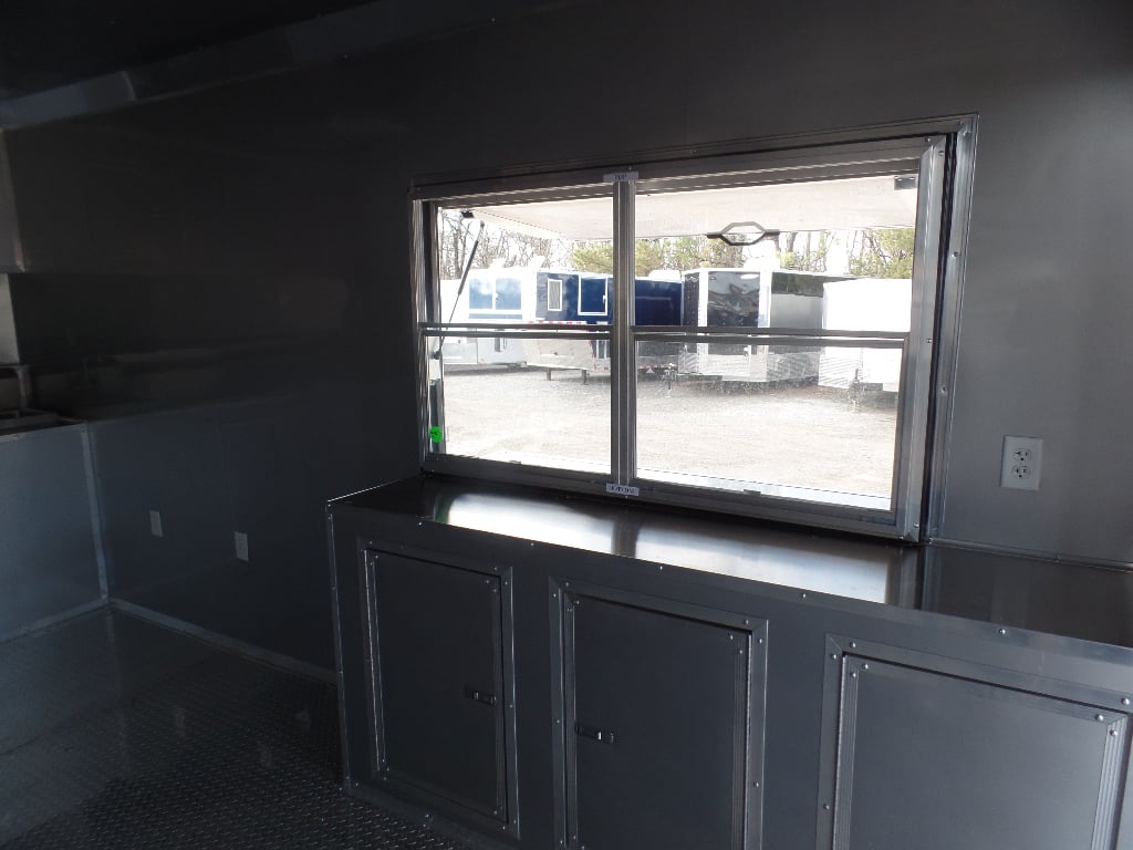 8.5' x 24' Concession Trailer White BBQ Catering Event Food