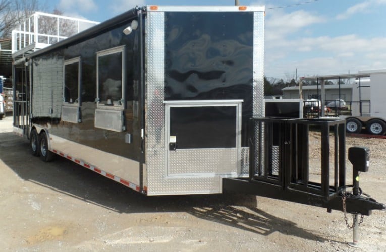 8.5' x 28' Concession Food Trailer Black Event Catering