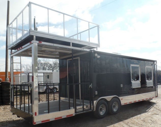 8.5' x 28' Concession Food Trailer Black Event Catering