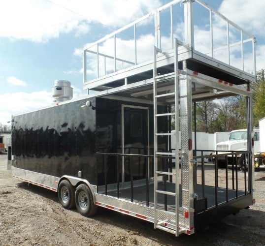 8.5' x 28' Concession Food Trailer Black Event Catering