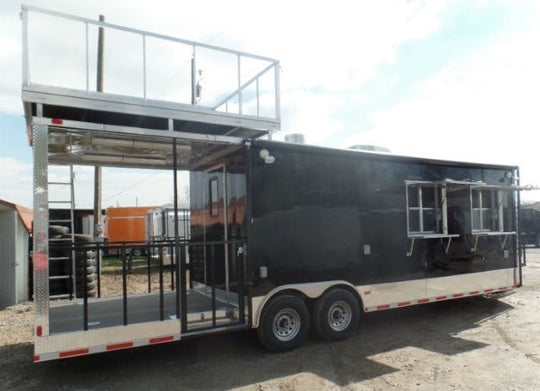 8.5' x 28' Concession Food Trailer Black Event Catering