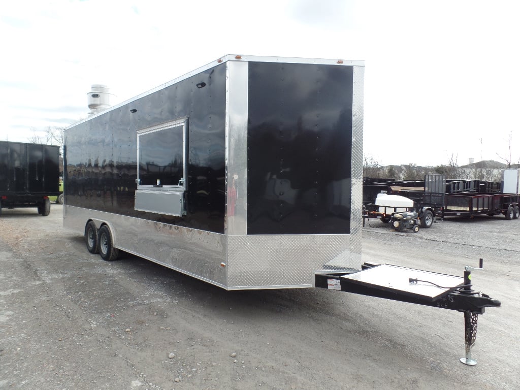 Concession Trailer 8.5' x 24' Black Catering Event Food