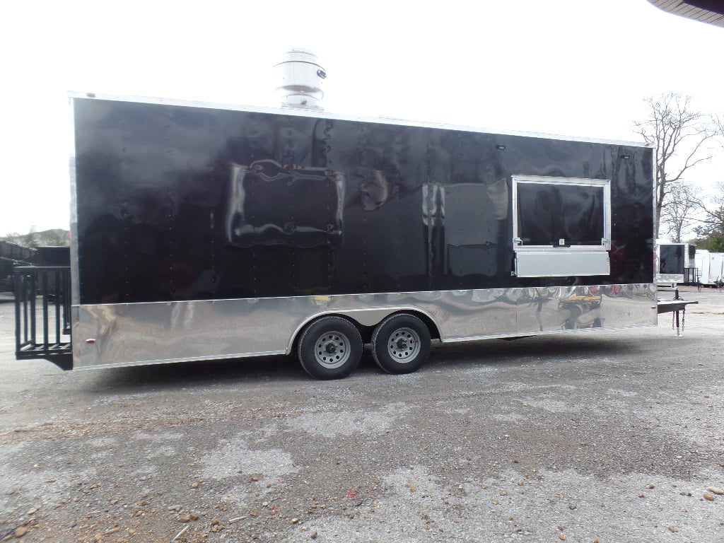 Concession Trailer 8.5' x 24' Black Catering Event Food