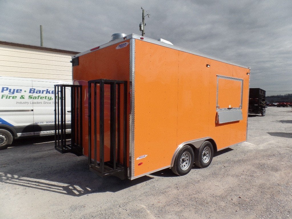 8.5' x 16' Orange Food Vending Concession Trailer