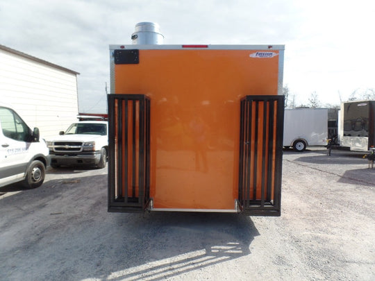 8.5' x 16' Orange Food Vending Concession Trailer