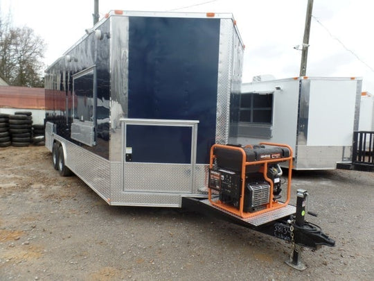 8.5' x 22' Concession Trailer Indigo Blue Food Event Catering