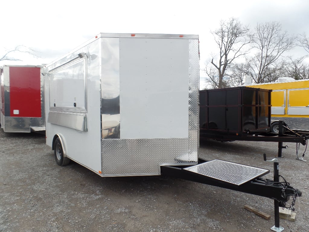 8.5' x 12' Concession Trailer White Event Catering Food