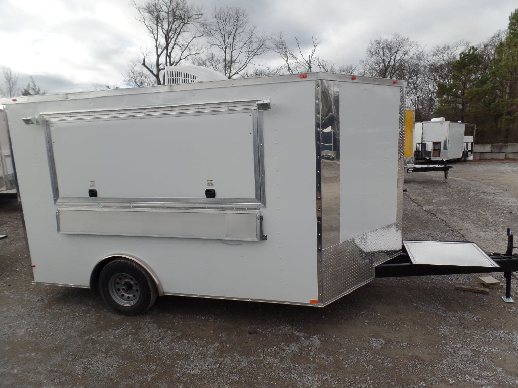 8.5' x 12' Concession Trailer White Event Catering Food