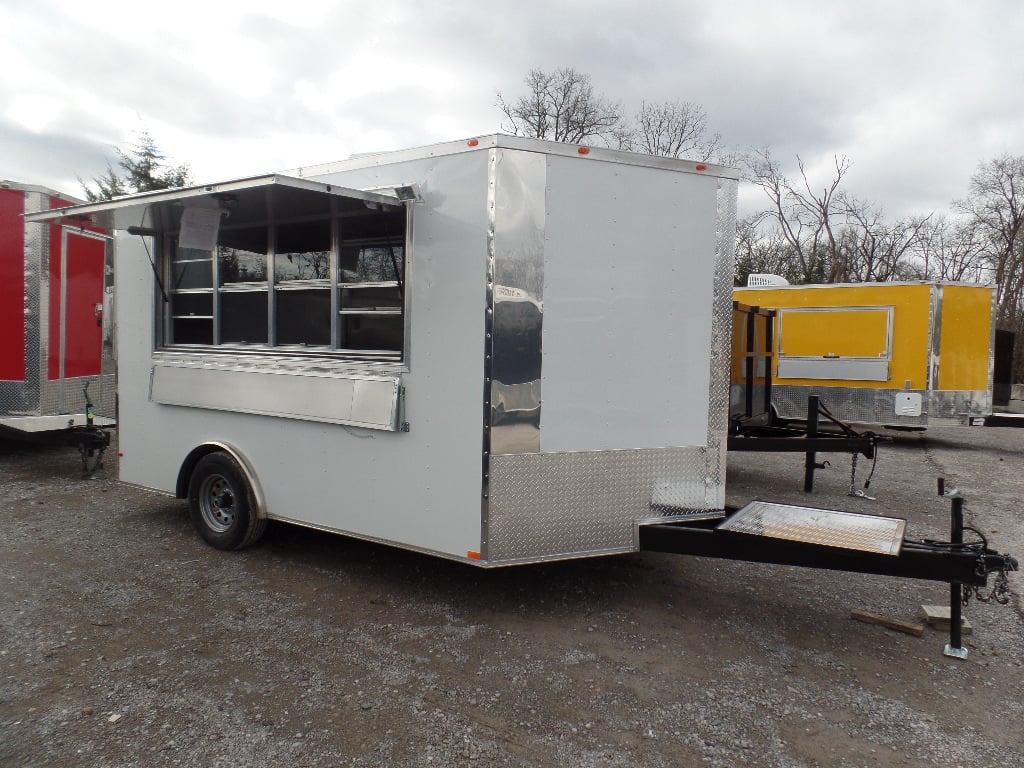 8.5' x 12' Concession Trailer White Event Catering Food