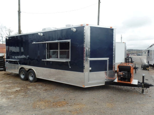 8.5' x 22' Concession Trailer Indigo Blue Food Event Catering