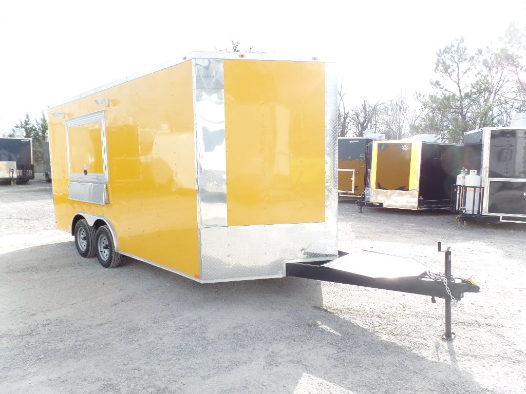 8.5' x 16' Yellow Event Concession Food Trailer