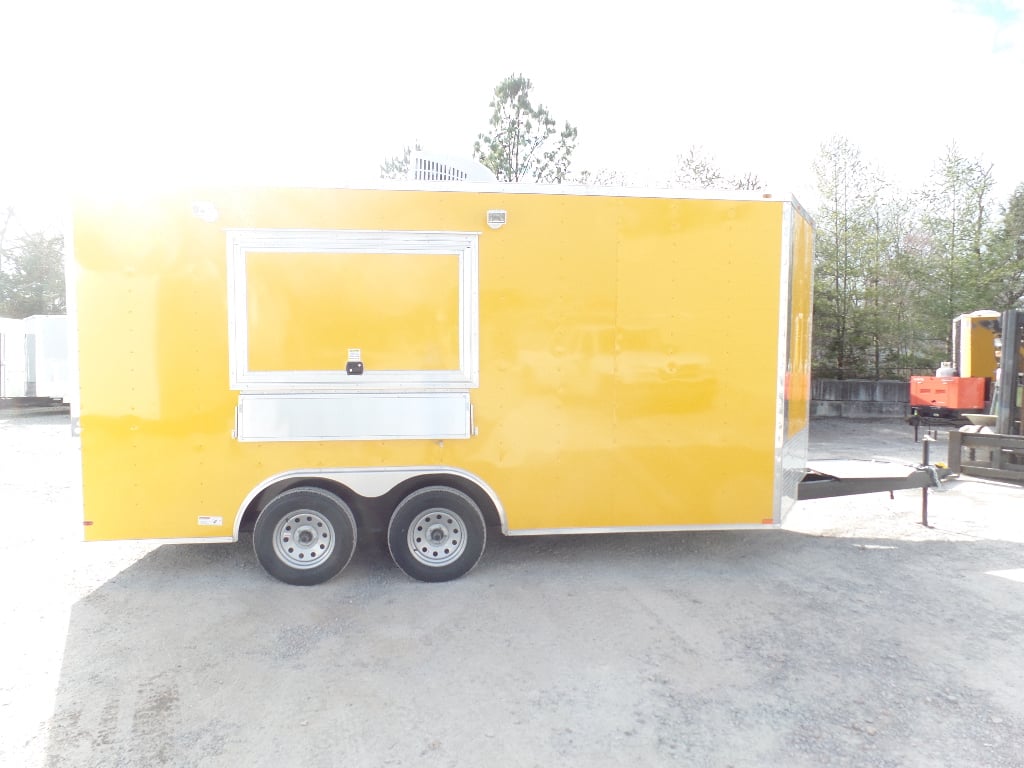 8.5' x 16' Yellow Event Concession Food Trailer