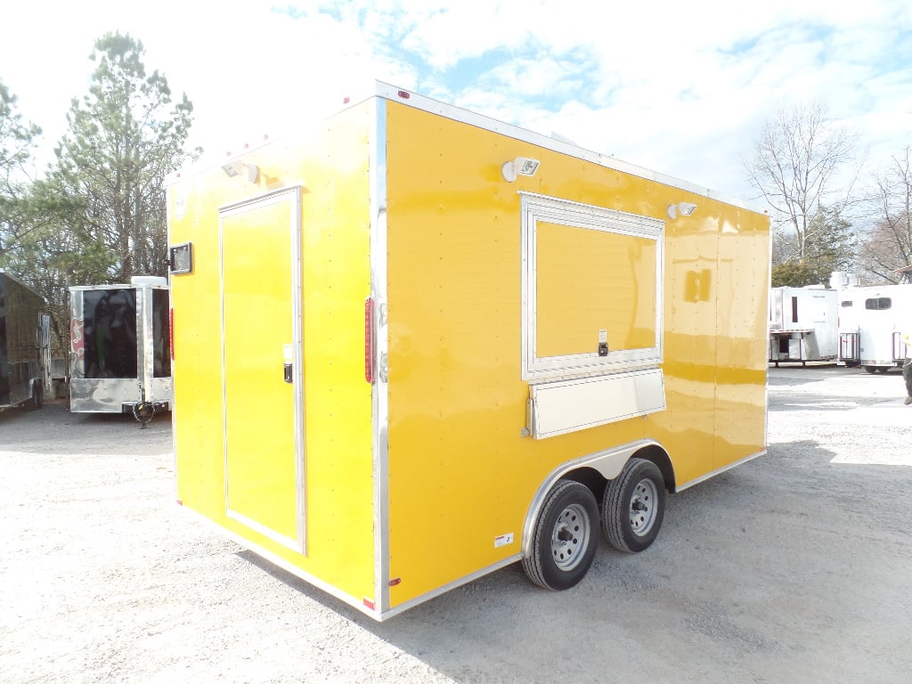 8.5' x 16' Yellow Event Concession Food Trailer