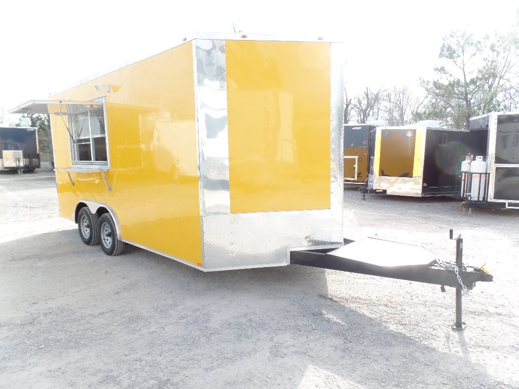 8.5' x 16' Yellow Event Concession Food Trailer