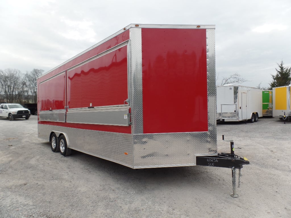 8.5' x 22' Custom Red Ticket Booth Trailer