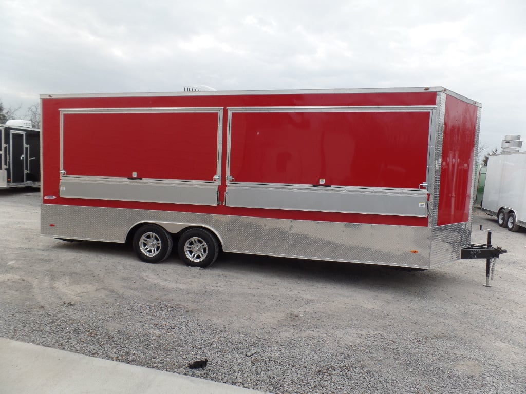 8.5' x 22' Custom Red Ticket Booth Trailer