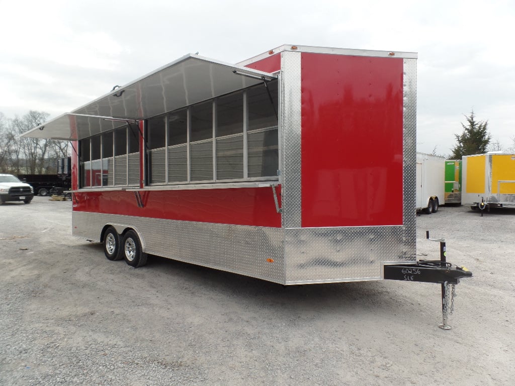 8.5' x 22' Custom Red Ticket Booth Trailer