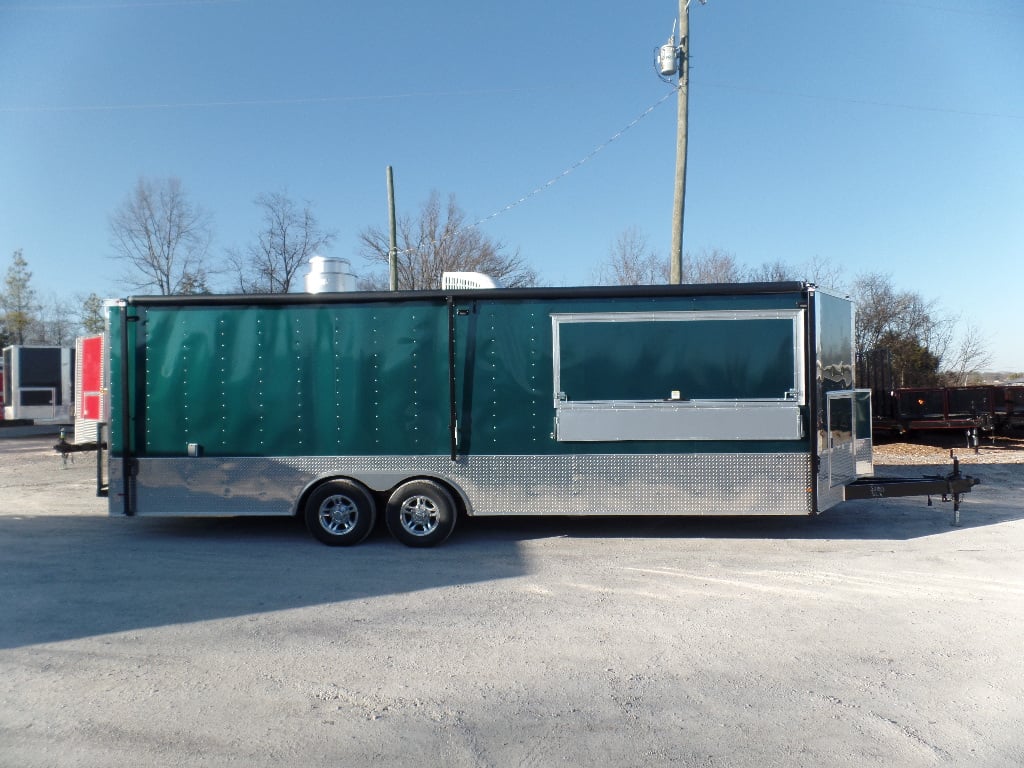 8.5' x 24' Concession Food Trailer Emerald Green With Appliances