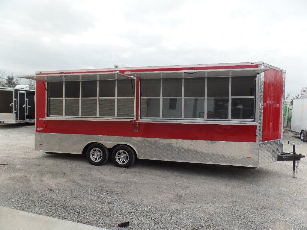 8.5' x 22' Custom Red Ticket Booth Trailer