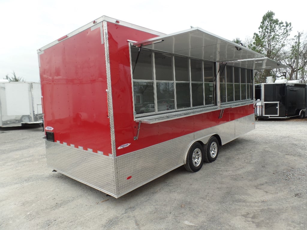 8.5' x 22' Custom Red Ticket Booth Trailer