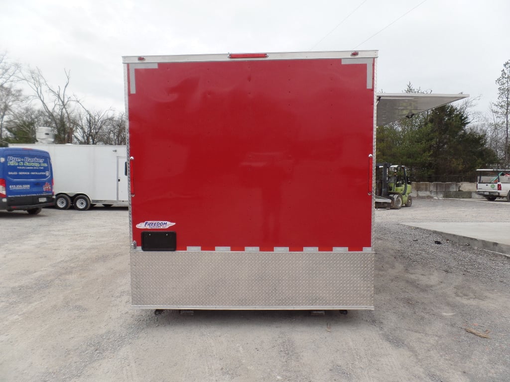 8.5' x 22' Custom Red Ticket Booth Trailer