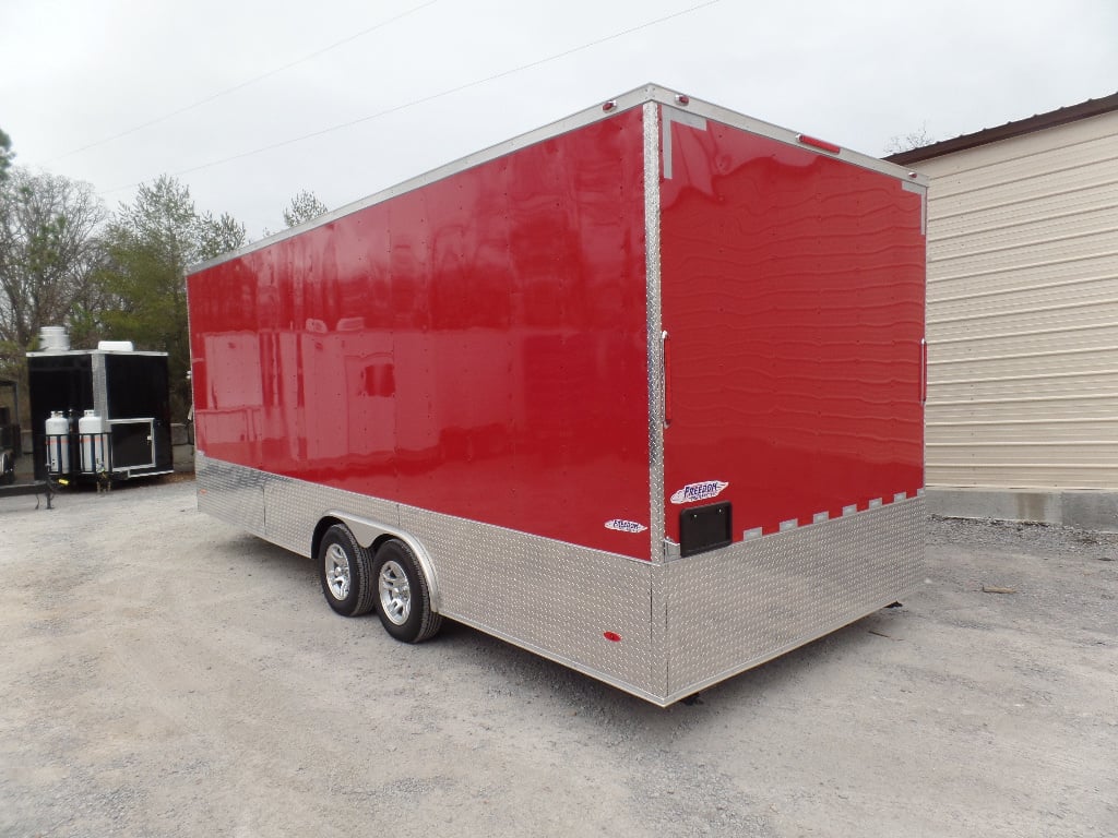 8.5' x 22' Custom Red Ticket Booth Trailer