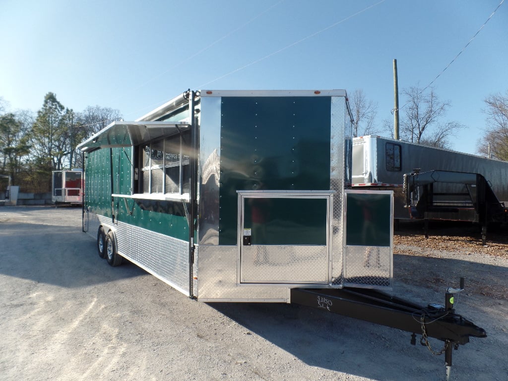 8.5' x 24' Concession Food Trailer Emerald Green With Appliances