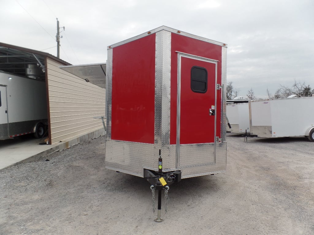 8.5' x 22' Custom Red Ticket Booth Trailer