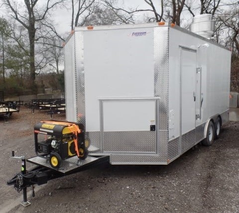 8.5' x 18' Concession Food Trailer White Event Catering