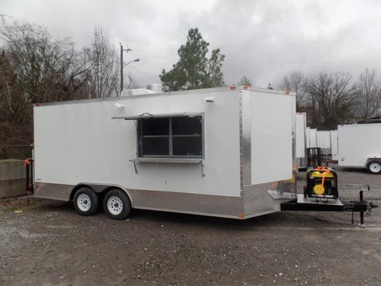 8.5' x 18' Concession Food Trailer White Event Catering