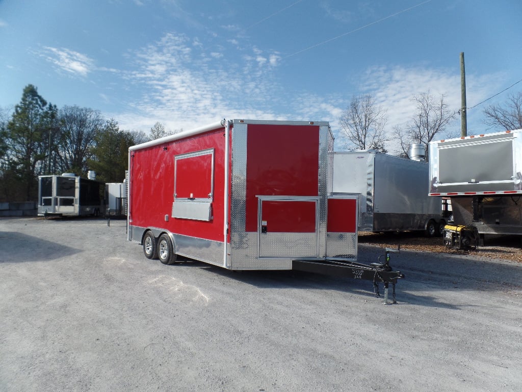 8.5' x 16' Concession Food Victory Red Trailer With Appliances