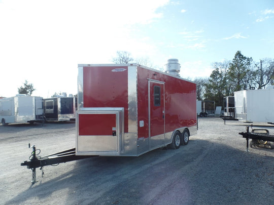 8.5' x 16' Concession Food Victory Red Trailer With Appliances