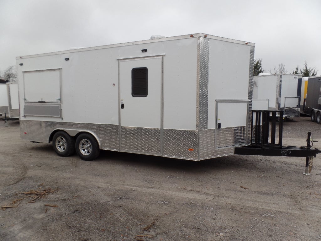 8.5' x 18' White Concession Food Event Trailer