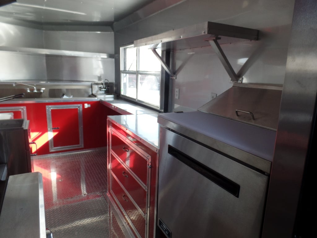 8.5' x 16' Concession Food Victory Red Trailer With Appliances