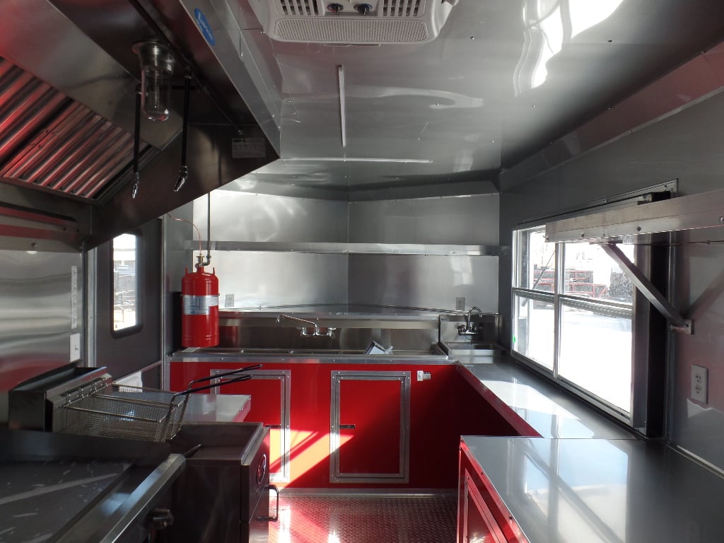 8.5' x 16' Concession Food Victory Red Trailer With Appliances