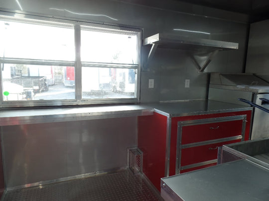 8.5' x 16' Concession Food Victory Red Trailer With Appliances