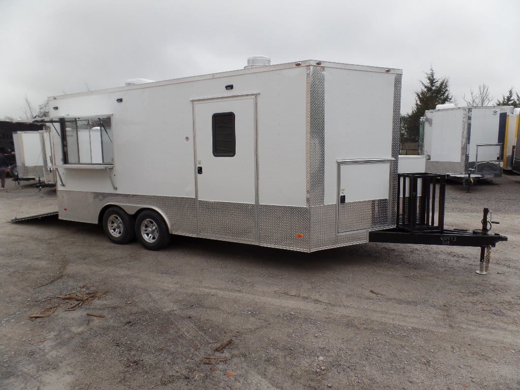 8.5' x 18' White Concession Food Event Trailer