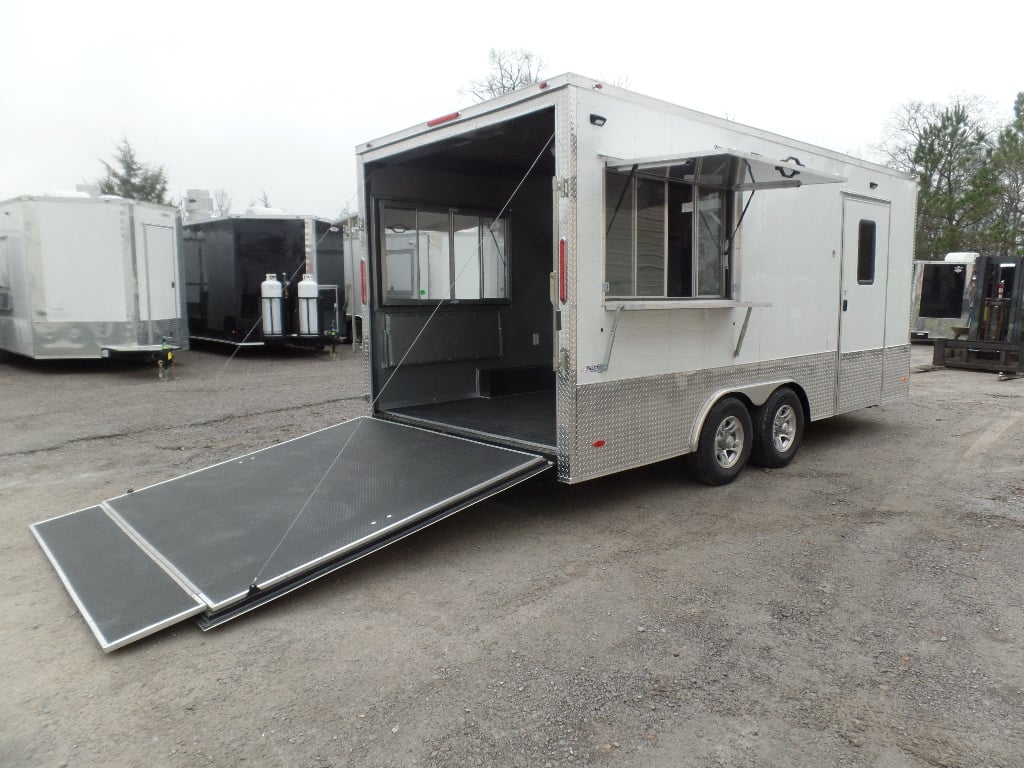 8.5' x 18' White Concession Food Event Trailer