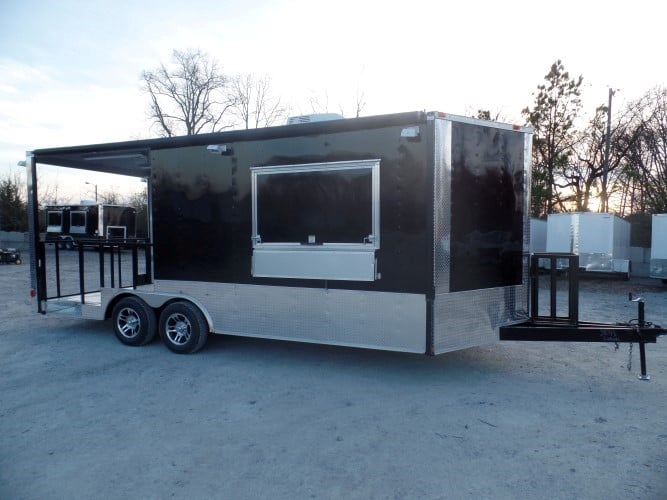 8.5' x 20' Concession Food Trailer Black BBQ Event Catering